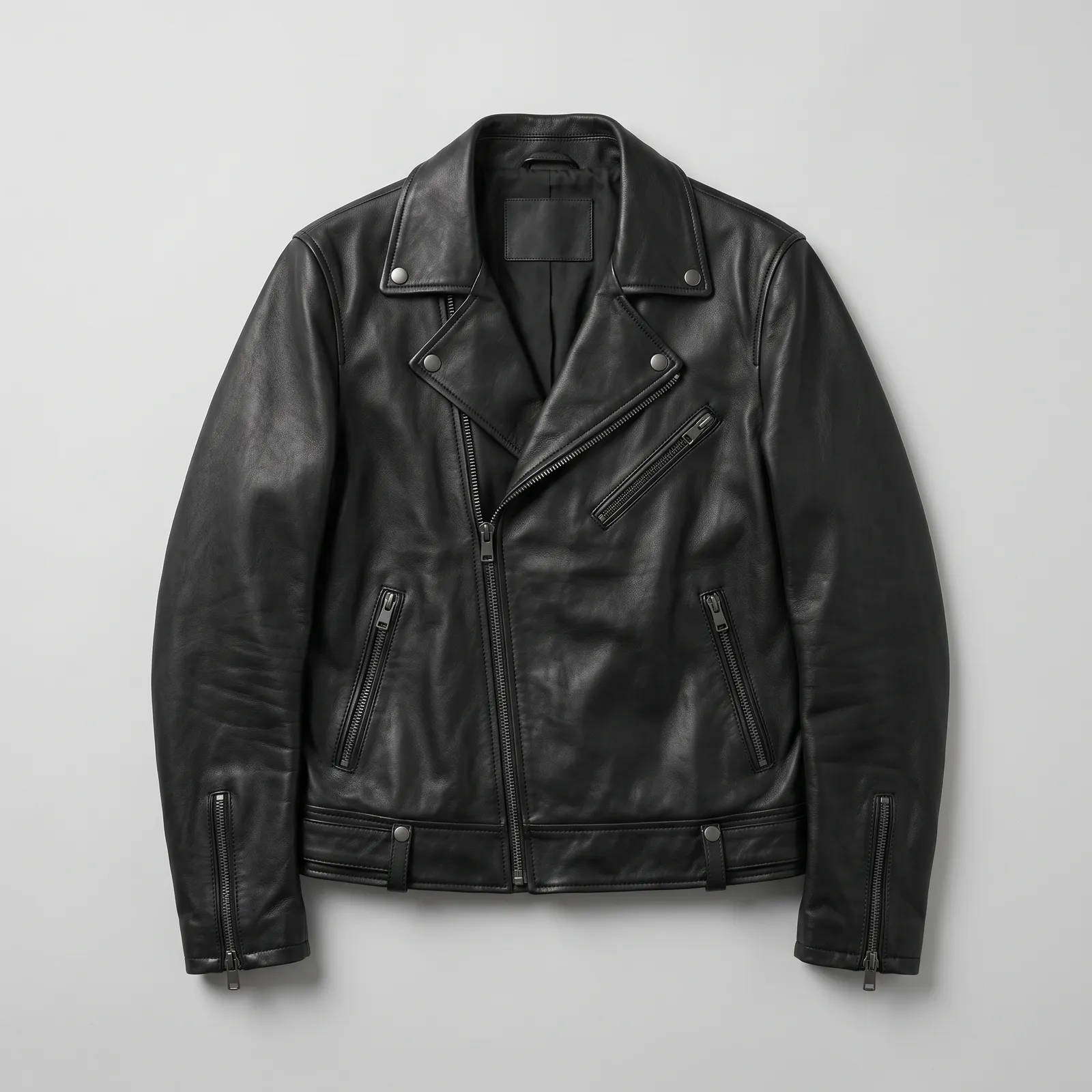 Black lambskin leather jacket