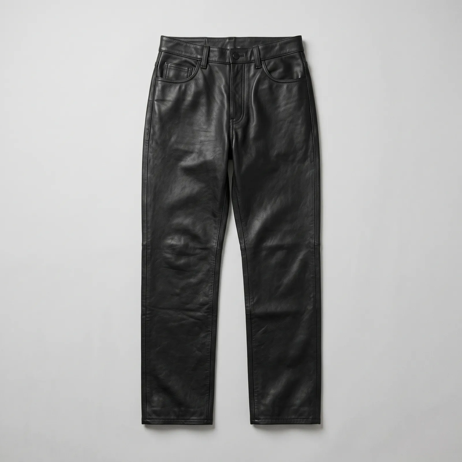 Black leather trousers
