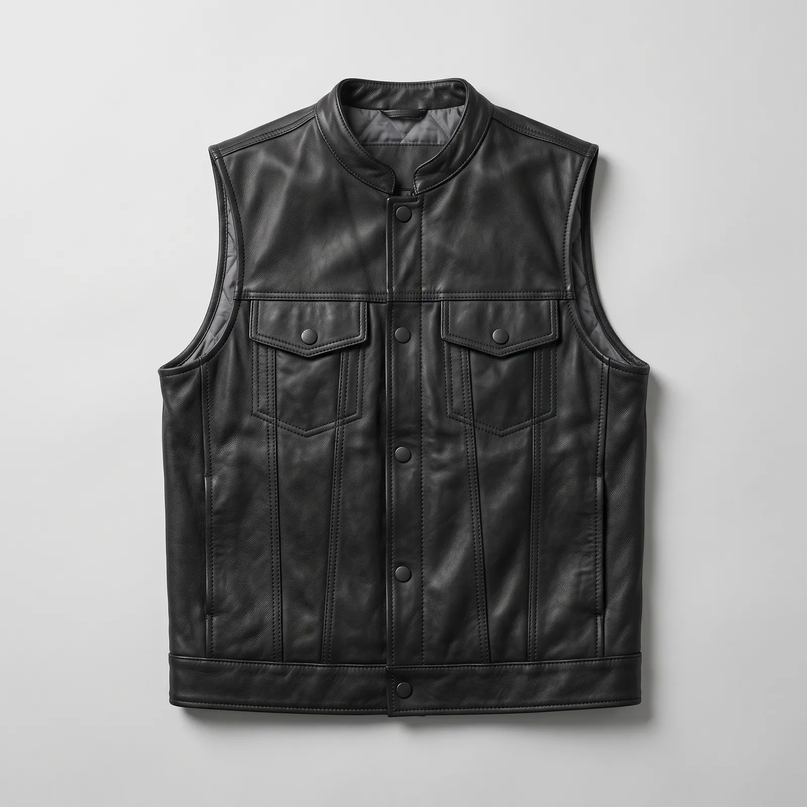Black leather vest